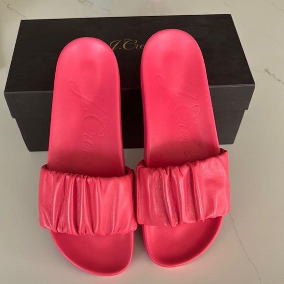Coral Pink J. Crew Scrunchie-Strap Slides - Picture 6 of 7